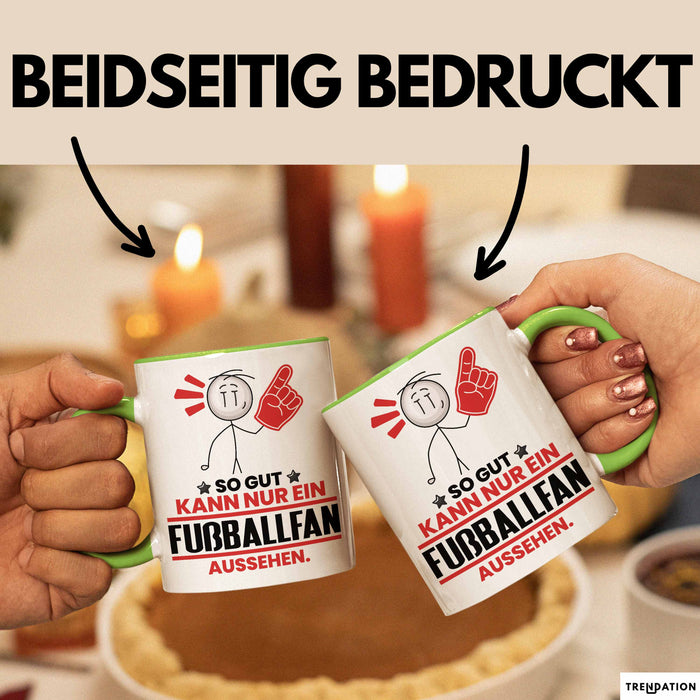 Fußballfan Geschenk Tasse So Gut Kann Nur Ein Fußballfan Aussehen Geschenkidee Kaffee-Becher Grün Trendation