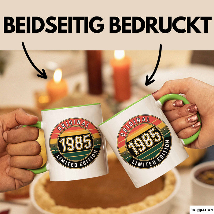 40 Geburtstag Party Tasse Geschenk Lustige Geschenkidee Spruch Original 1985 Limitierte Edition Grün Trendation