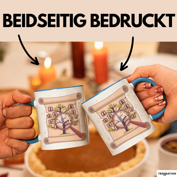 Genealoge Tasse Geschenk Lustige Geschenkidee Spruch Für Stammbaum Forscher Blau Trendation