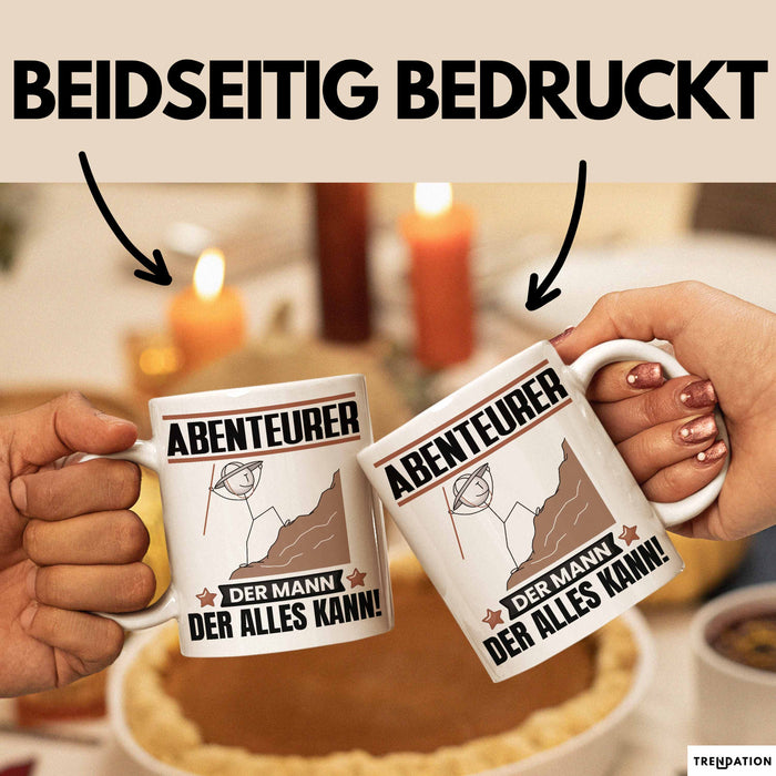 Abenteurer Tasse Geschenk für Abenteurer Der Mann Der Alles Kann Geschenkidee zum Geburtstag Weiß Trendation