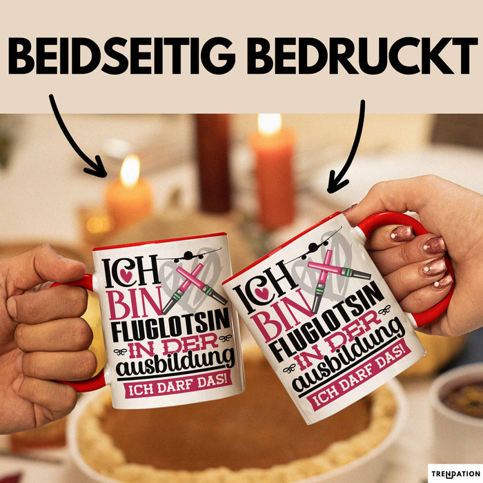 Fluglotsin Ausbildung Start Geschenk Tasse Ich Bin Fluglotsin In Der Ausbildung Ich Darf Das Kaffee-Becher Geschenkidee Rot Trendation