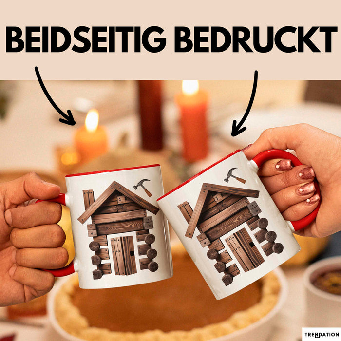 Zimmermann Tasse Geschenkidee für Holzhandwerker Rot Trendation