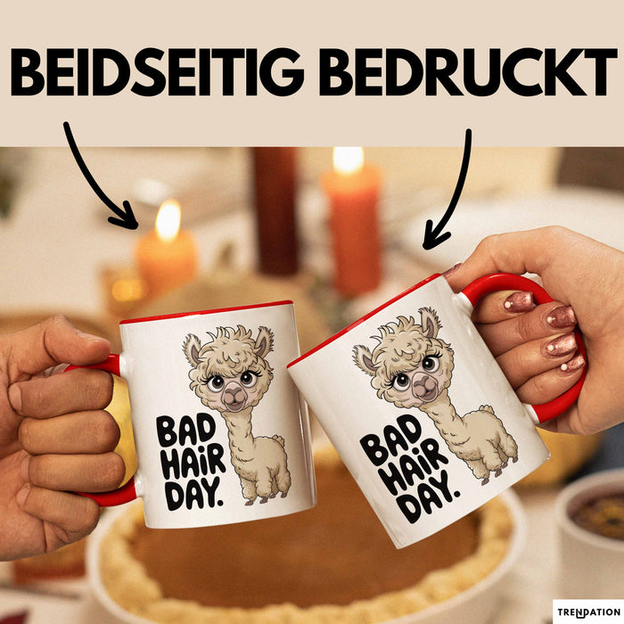 Alpaka Liebhaber Tasse Geschenkidee für Tierfreunde Rot Trendation