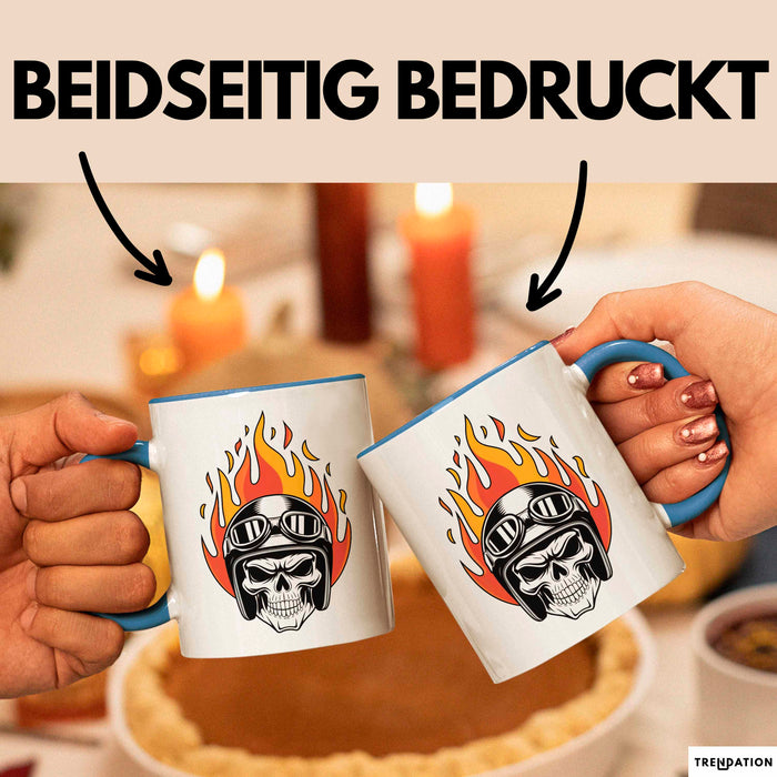 Motorradfahrer Tasse Geschenkidee Biker Lustiger Spruch Geschenkidee Lustig Blau Trendation