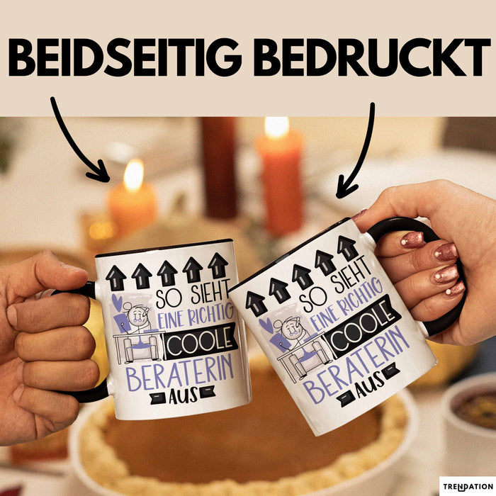 Beraterin Geschenk Tasse Lustig Geschenkidee für Beraterin Geburtstag So Sieht Eine Richtig Coole Beraterin Aus Frauen Spruch Schwarz Trendation