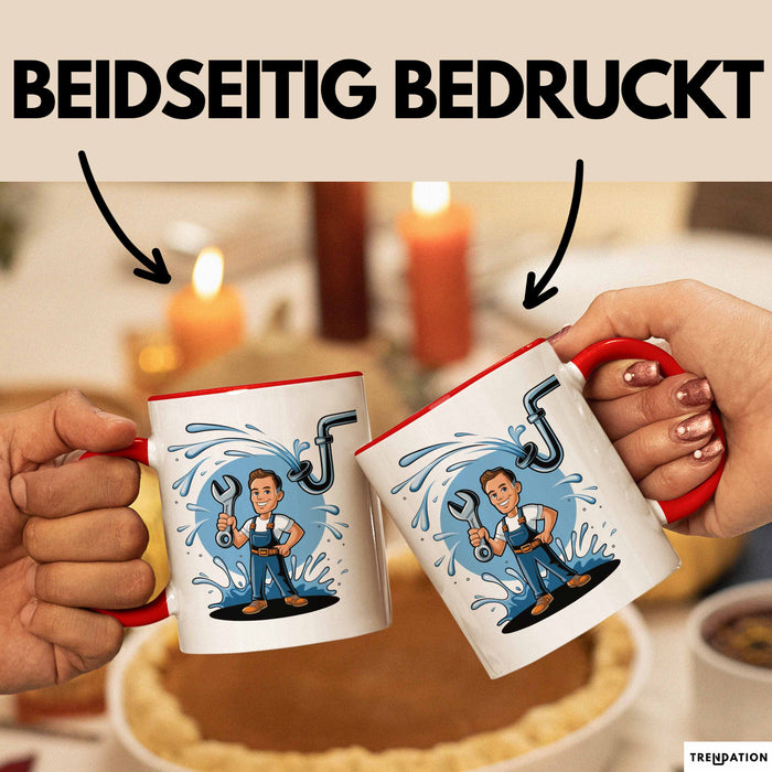Klempner Tasse Geschenk Lustige Geschenkidee Spruch Für Rohr Reparierer Rot Trendation