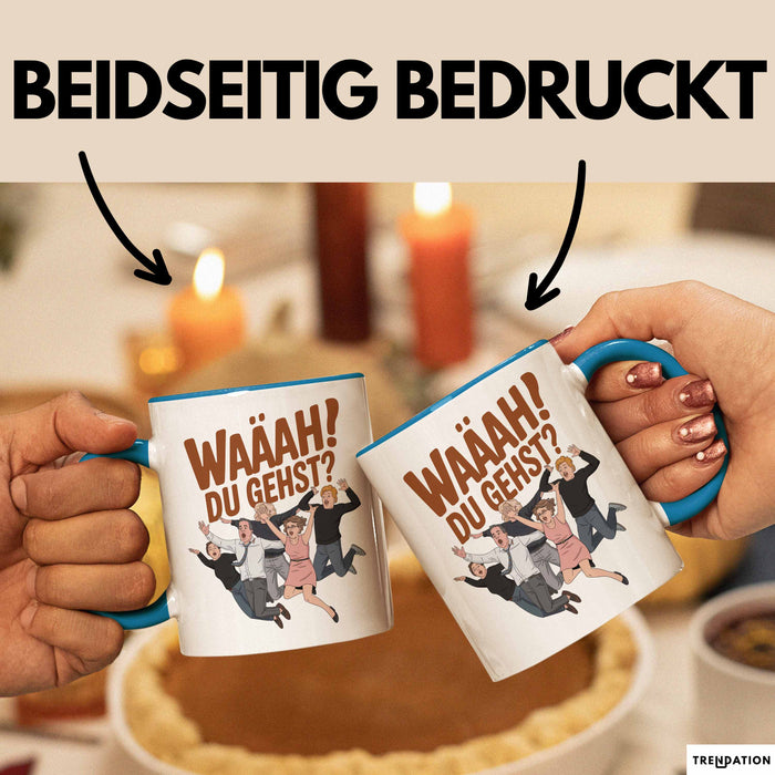 Büroarbeit Kollege Abschied Tasse Geschenk Lustige Geschenkidee Spruch Du Gehst Blau Trendation
