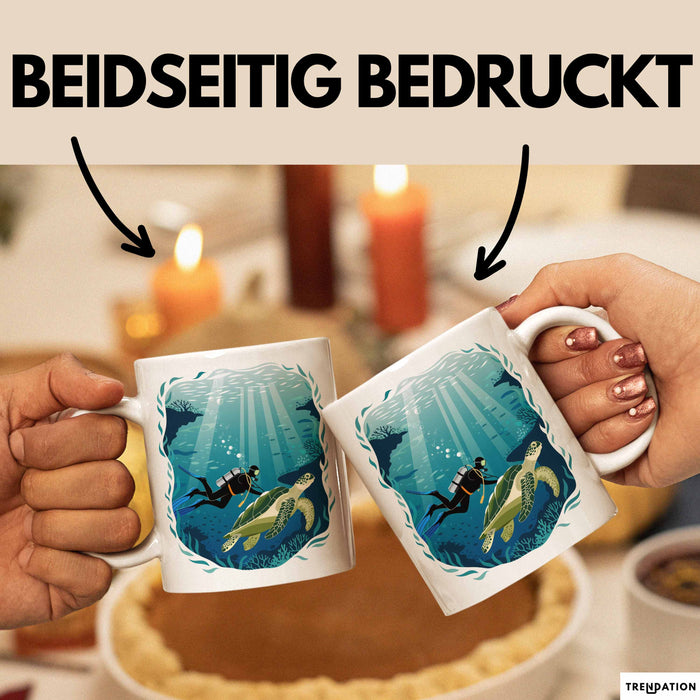 Taucher Tasse Geschenkidee für Tauch Enthusiasten Weiß Trendation