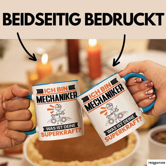 Mechaniker Tasse Geschenk für Mechaniker Geburtstag Lustiger Spruch Kaffee-Becher Was Ist Deine Superkraft Trendation
