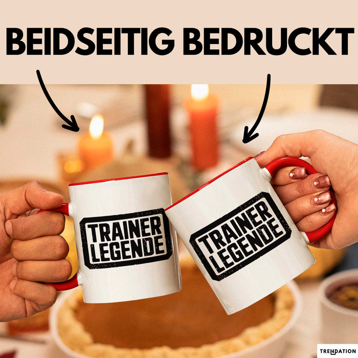 Fußballtrainer Fußballteam Tasse Geschenk Lustige Geschenkidee Spruch Trainer Legende Rot Trendation