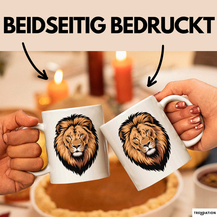 Löwe Sternzeichen Löwe Tasse Geschenk Lustige Geschenkidee Spruch Weiß Trendation