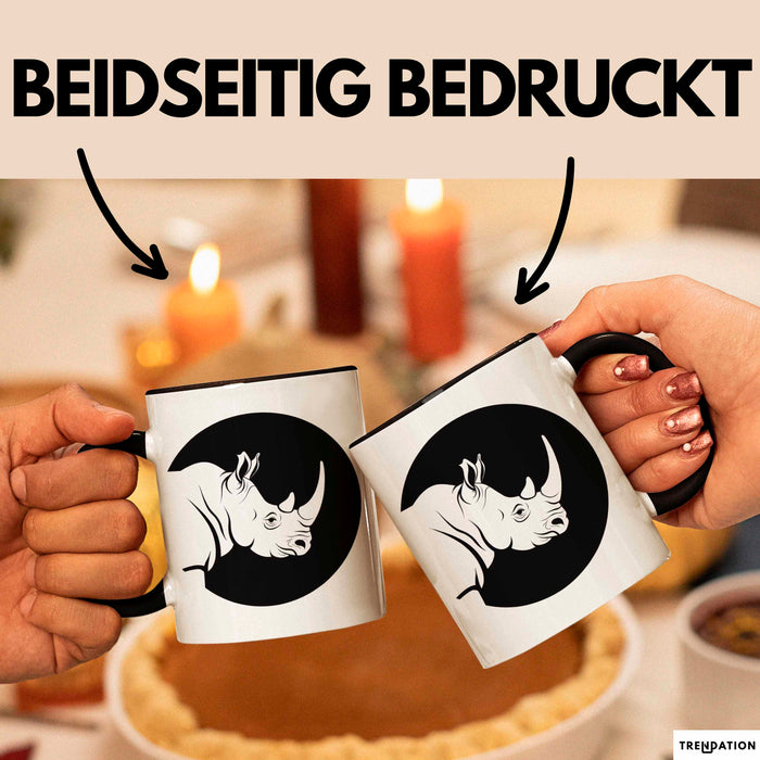 Nashorn Tasse Geschenk Lustige Geschenkidee Spruch Schwarz Trendation