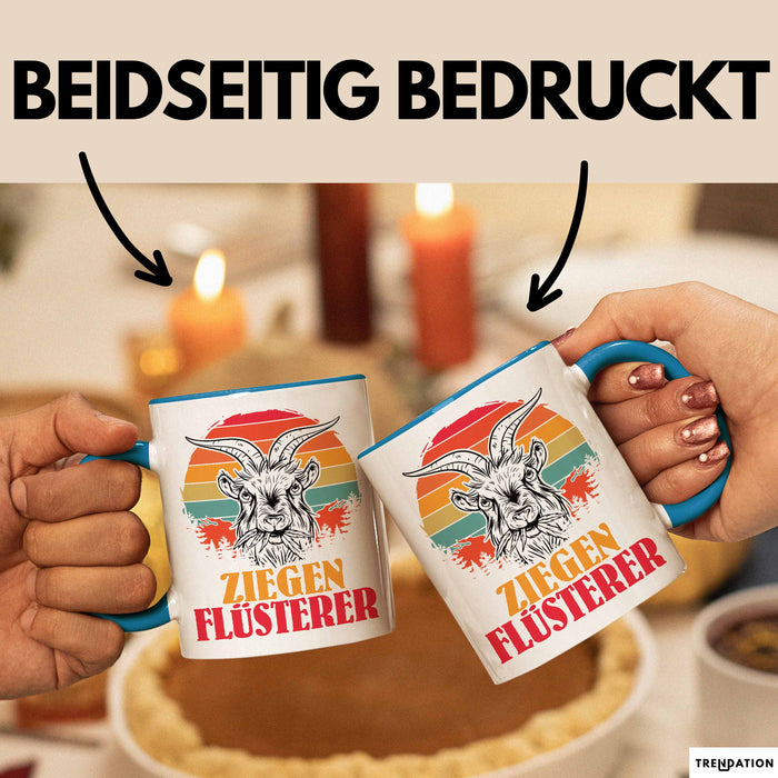Ziegen Hirte Geschenk Tasse Ziegen Flüsterer Geschenkidee Ziegen-Liebhaber Kaffee-Becher Blau Trendation