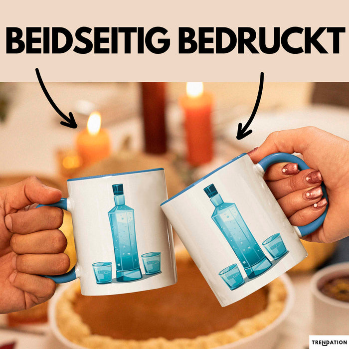 Wodka Trinker Tasse Geschenkidee für Spirituosen Liebhaber Blau Trendation