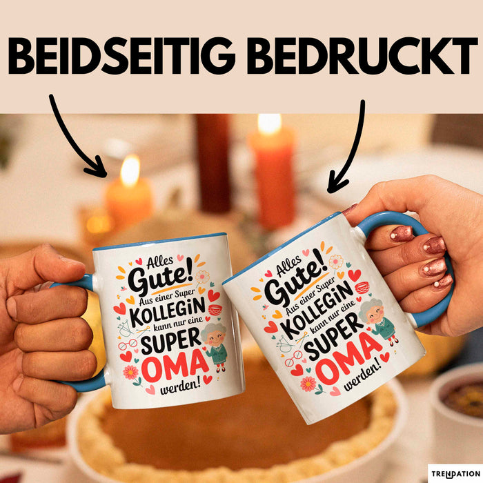 Oma Tasse Geschenkidee Beste Kollegin Oma Geschenk Blau Trendation