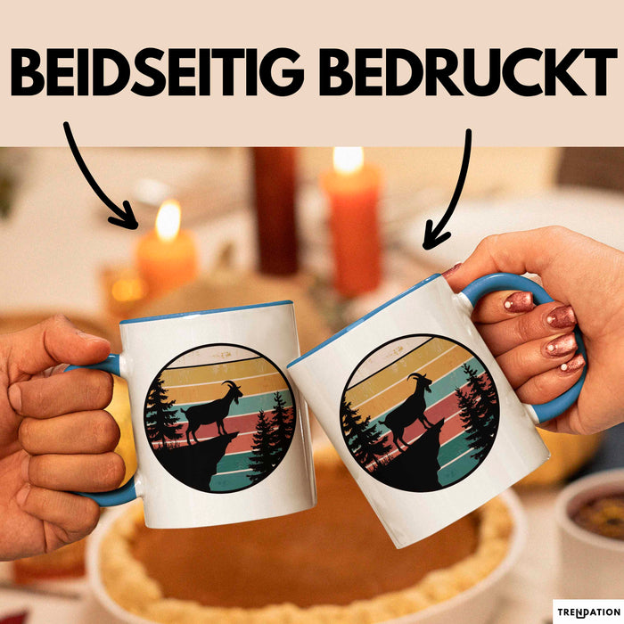 Ziegenbauer Ziegen Tier Retro Tasse Geschenk Lustige Geschenkidee Spruch Blau Trendation