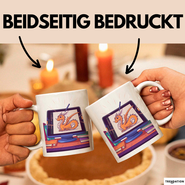 Digital Künstler Tasse Geschenk Lustige Geschenkidee Spruch Für Tablet Kreative Weiß Trendation