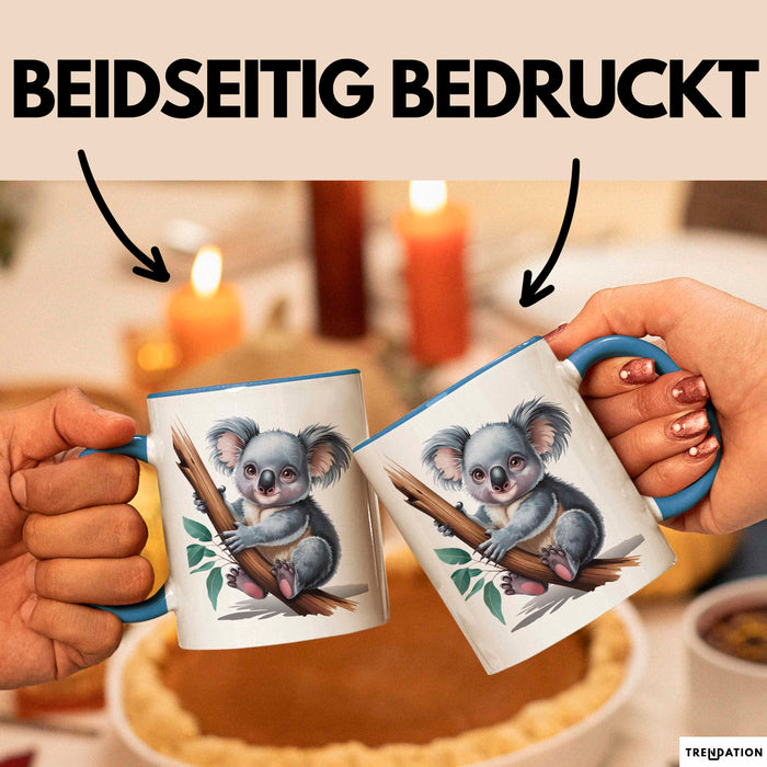 Koala Tierliebhaber Tasse Geschenk Lustige Geschenkidee Spruch Blau Trendation