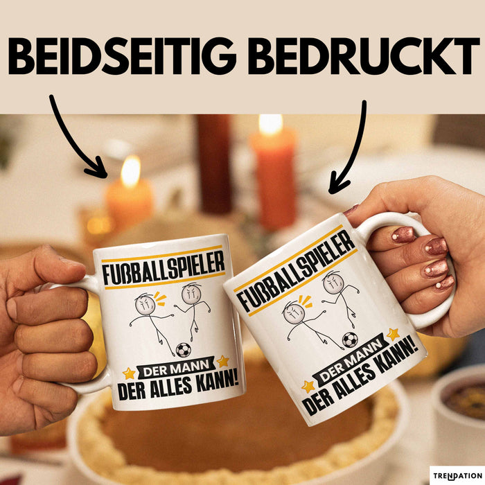 Fußballspieler Tasse Geschenk für Fußballspieler Der Mann Der Alles Kann Geschenkidee zum Geburtstag Weiß Trendation