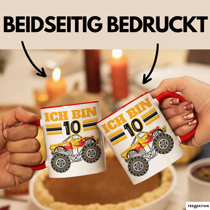 10. Geburtstag Geschenk Tasse Becher Jungs Trucks Geburtstagsgeschenk Ich Bin 10 Rot Trendation