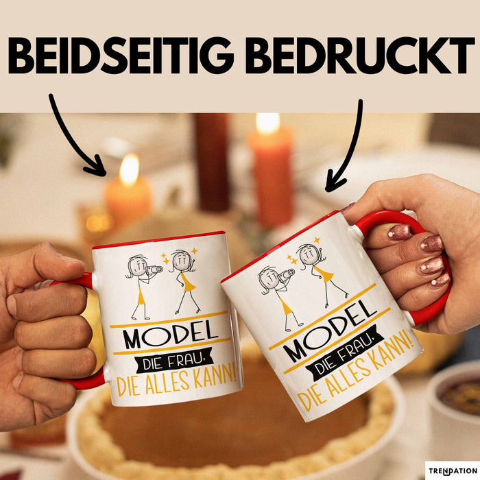 Model Geschenk Tasse Becher Die Frau Die Allen Kann Geschenkidee für eine Model Lustig Rot Trendation