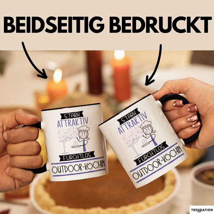 Outdoor-Köchin Tasse Geschenk Becher Stark Attraktiv Furchtlos Outdoor-Köchin Lustige Geschenkidee Trendation