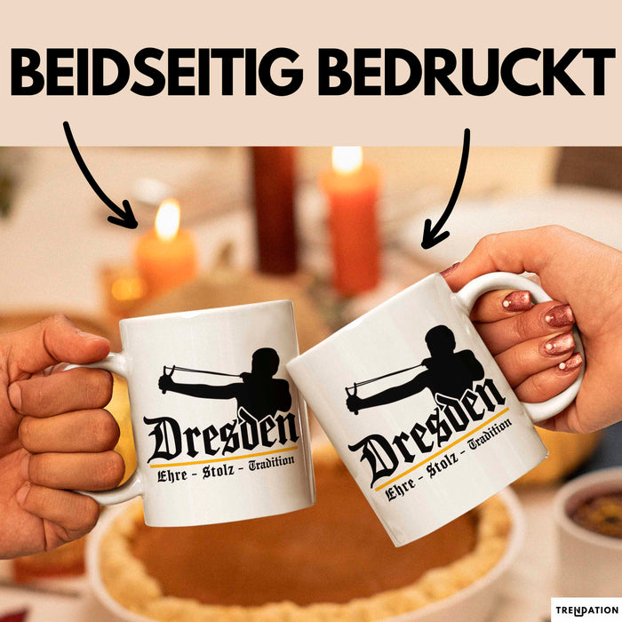 Dresden Fußball Tasse Geschenk Lustige Geschenkidee Spruch Ehre Stolz Tradition Weiß Trendation