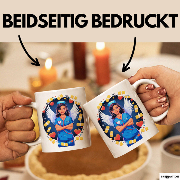 Krankenschwester Tasse Geschenk Lustige Geschenkidee Spruch Für Gesundheits Helden Weiß Trendation