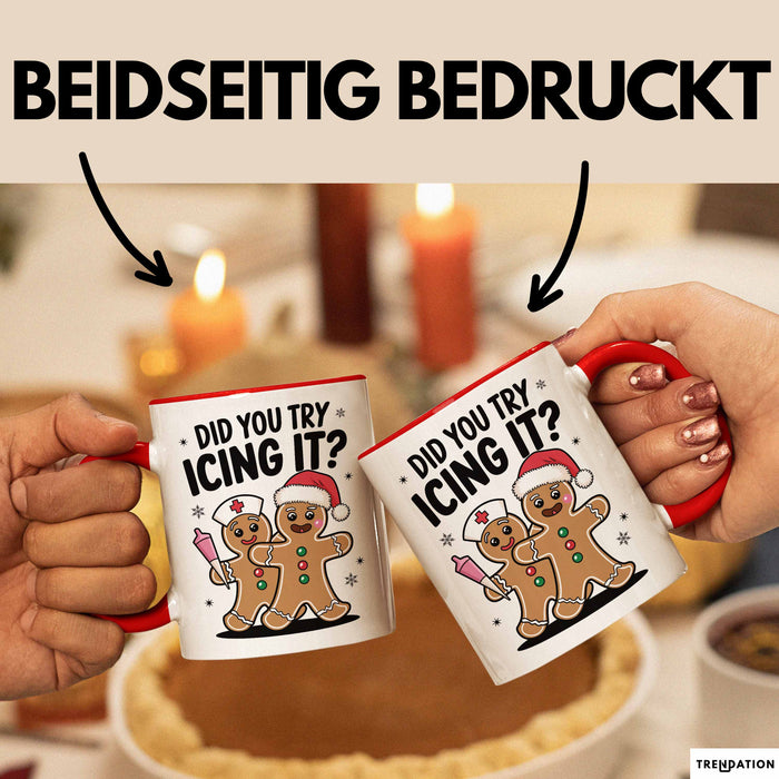 Sarkastische Weihnachtsfeier Tasse Geschenk Lustige Geschenkidee Spruch Hast Du Versucht Es Zu Kühlen Rot Trendation
