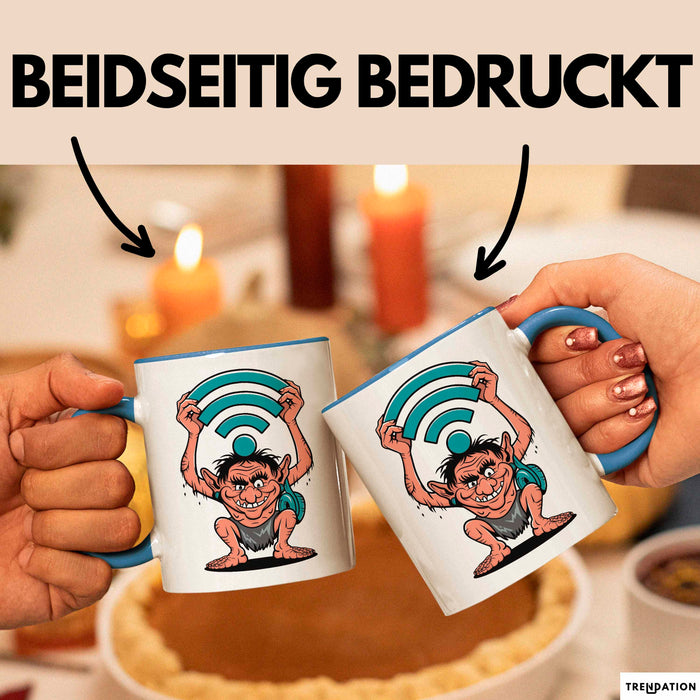Internet Troll Tasse Geschenkidee Online Provokateur Fans Blau Trendation