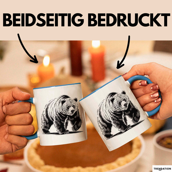 Grizzlybär Tasse Geschenk Lustige Geschenkidee Spruch Blau Trendation
