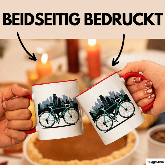 Fahrradpendler Tasse Geschenkidee für Zur Arbeit Radfahrer Rot Trendation