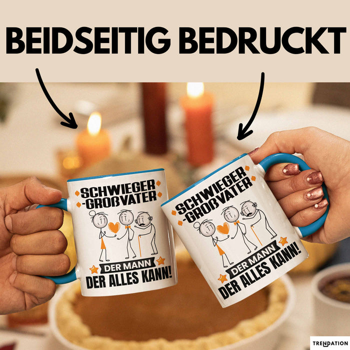 Schwiegergroßvater Tasse Geschenk für Schwiegergroßvater Der Mann Der Alles Kann Geschenkidee zum Geburtstag Blau Trendation
