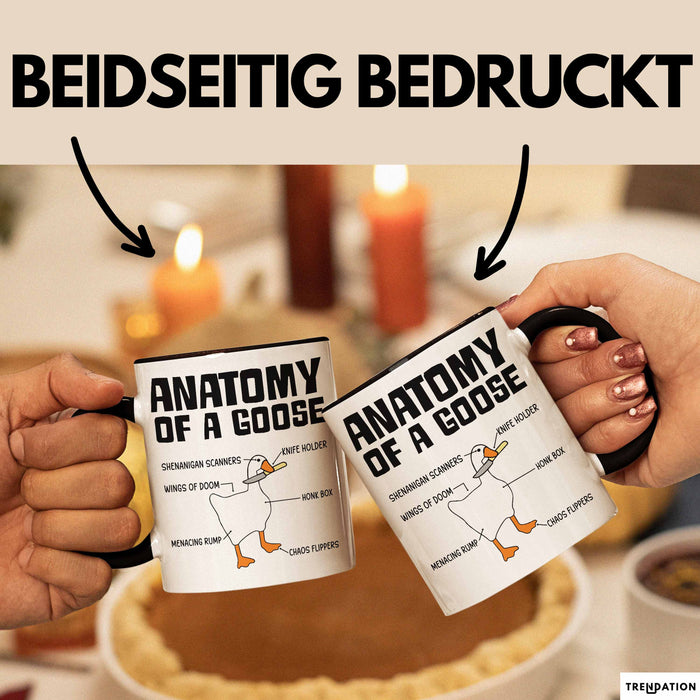 Gans Tasse Geschenk Mit Humor Anatomy Of A Goose Knife Holder Wings Of Doom Kaffee-Becher Trendation