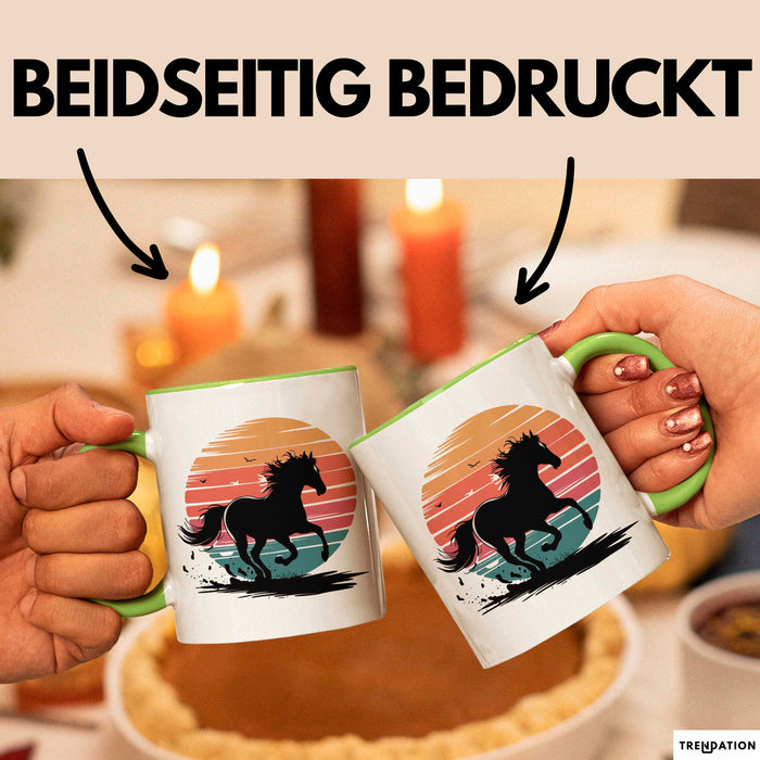 Reiter Tasse Geschenkidee Reitsport Enthusiast Geschenkidee Lustig Grün Trendation