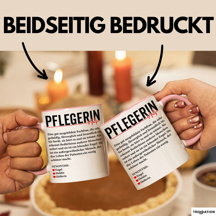 Pflege Krankenschwester Wertschätzung Tasse Geschenk Lustige Geschenkidee Spruch Pflegerin Rosa Trendation