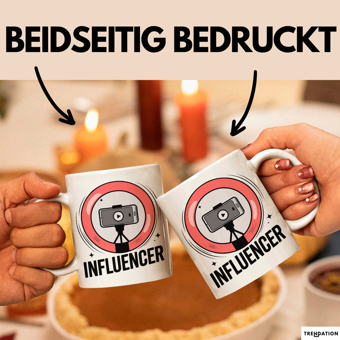 Influencer Tasse Geschenkidee für Content Creator Fans Weiß Trendation