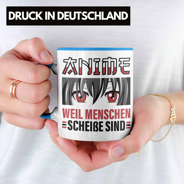 TRENDATION Anime Tasse Geschenk Spruch Kaffeetasse Blau Trendation