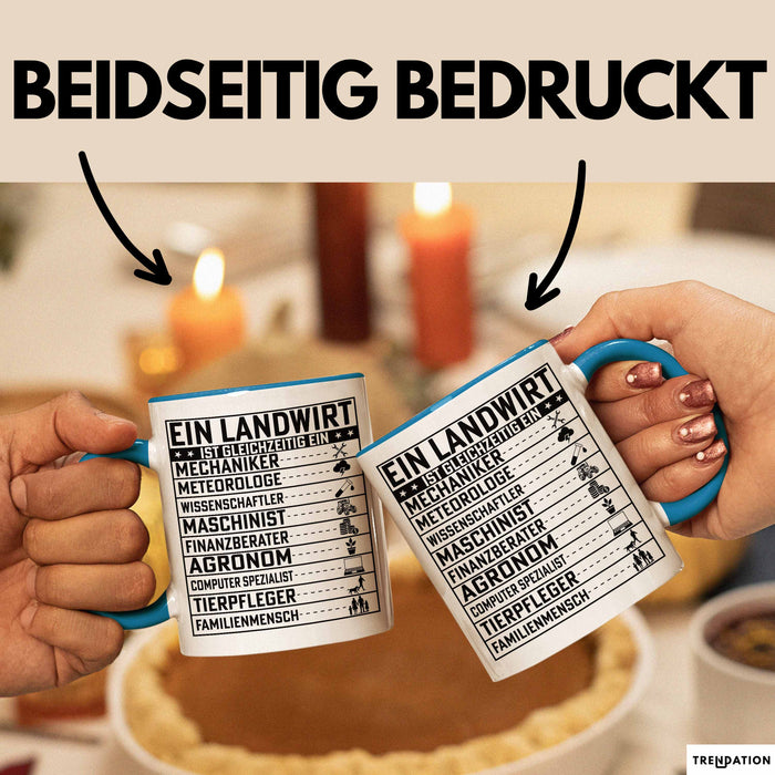 Landwirt Geschenk Tasse Lustiger Spruch Geschenkidee Ein Landwirt Ist Gleichzeitig Ein Blau Trendation