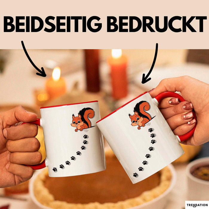 Eichhörnchen Tierliebhaber Tasse Geschenk Lustige Geschenkidee Spruch Rot Trendation