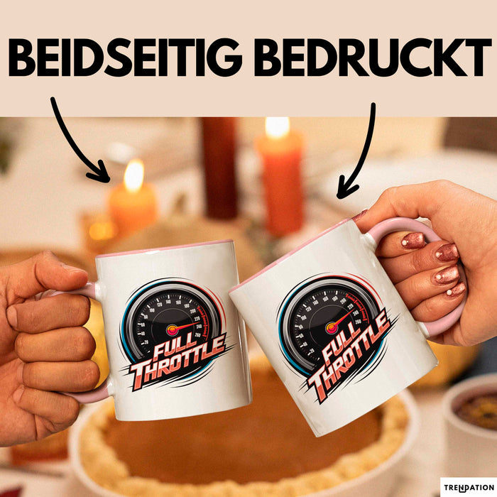 Auto Fan Tasse Geschenkidee Vollgas Schrauber Spruch Geschenkidee Lustig Rosa Trendation