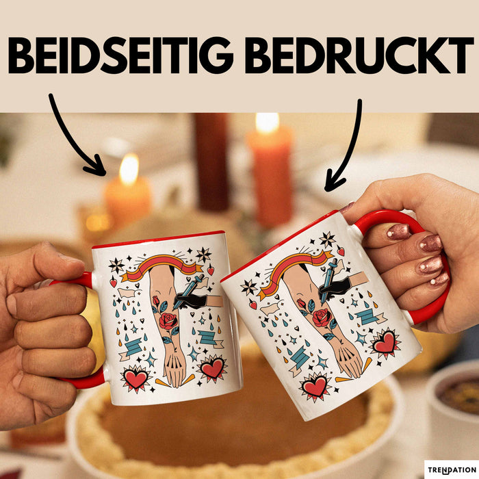 Tätowierer Tasse Geschenk Lustige Geschenkidee Spruch Für Tattoo Künstler Rot Trendation