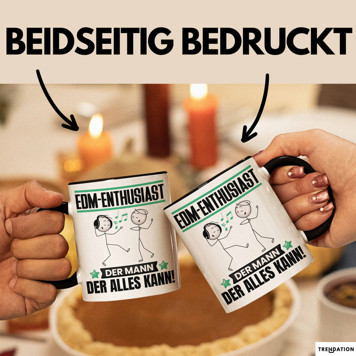 EDM-Enthusiast Tasse Geschenk für EDM-Enthusiast Der Mann Der Alles Kann Geschenkidee zum Geburtstag Schwarz Trendation
