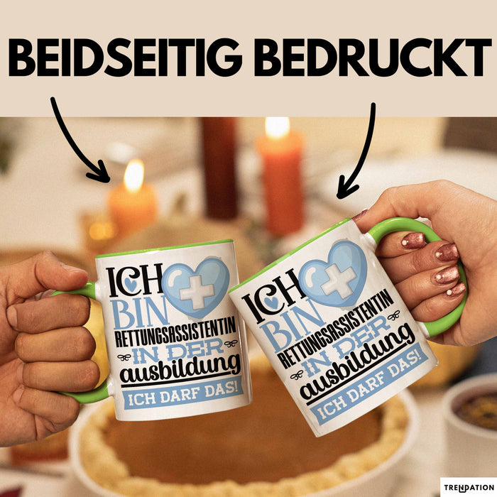 Rettungsassistentin Ausbildung Start Geschenk Tasse Ich Bin Rettungsassistentin In Der Ausbildung Ich Darf Das Kaffee-Becher Geschenkidee Grün Trendation