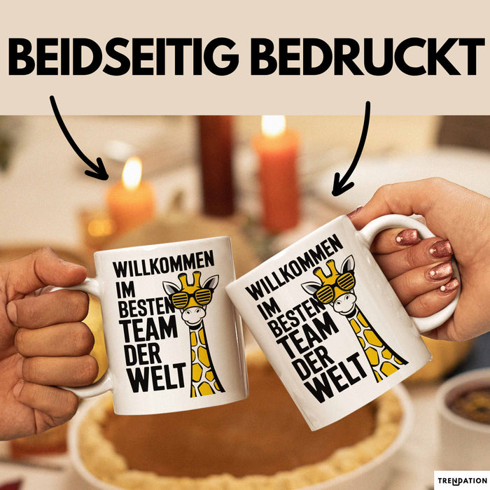 Office Arbeitskollege Tasse Geschenk Lustige Geschenkidee Spruch Willkommen Im Besten Team Der Welt Weiß Trendation