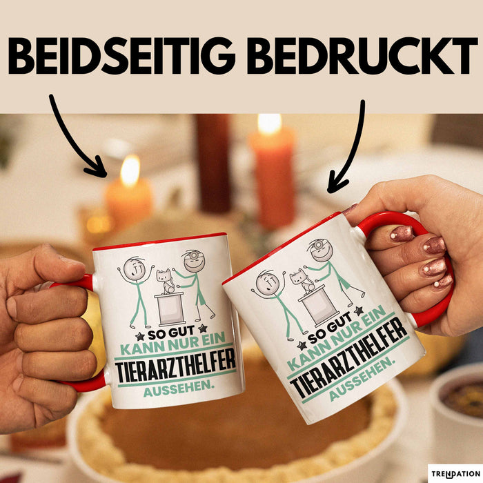 Tierarzthelfer Geschenk Tasse So Gut Kann Nur Ein Tierarzthelfer Aussehen Geschenkidee Kaffee-Becher Rot Trendation