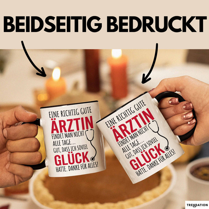 Aerztin Tasse Geschenk Eine Richtig Gute Aerztin Danke Geschenkidee Beruf Schwarz Trendation