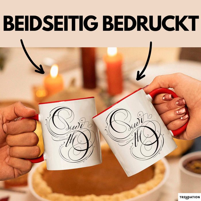 Kalligraf Tasse Geschenkidee für Handlettering Künstler Rot Trendation