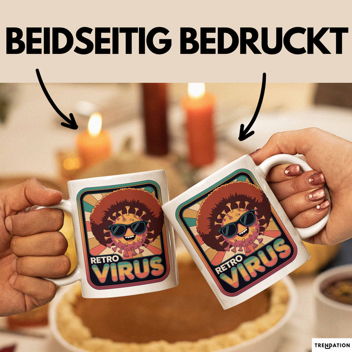 Computerprogrammierer Softwareingenieur Tasse Geschenk Lustige Geschenkidee Spruch Retro Virus Weiß Trendation