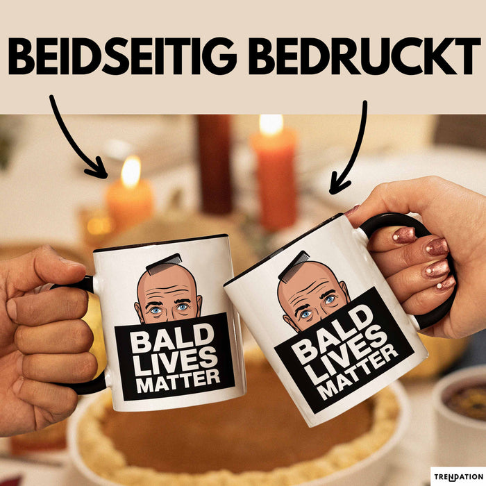 Glatze Tasse Geschenk Bald Lives Matter Geschenkidee Lustig Maenner Schwarz Trendation